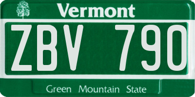 VT license plate ZBV790