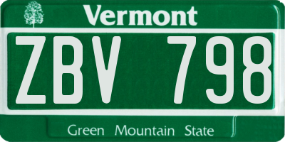 VT license plate ZBV798