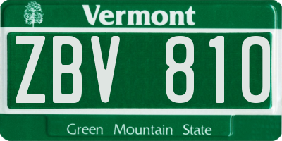 VT license plate ZBV810