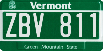 VT license plate ZBV811