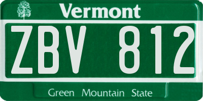 VT license plate ZBV812