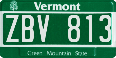 VT license plate ZBV813