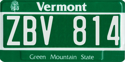 VT license plate ZBV814