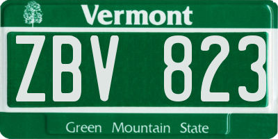 VT license plate ZBV823