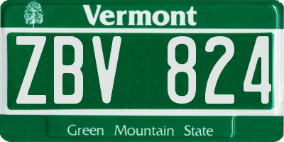 VT license plate ZBV824