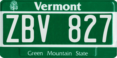 VT license plate ZBV827
