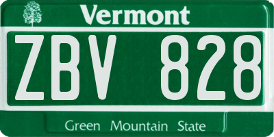 VT license plate ZBV828