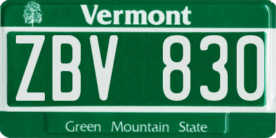 VT license plate ZBV830