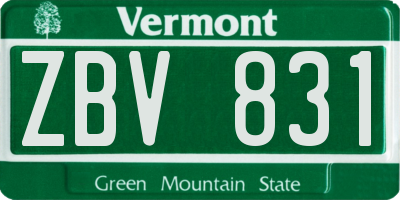 VT license plate ZBV831