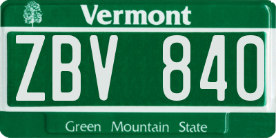 VT license plate ZBV840