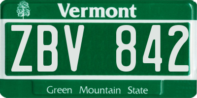 VT license plate ZBV842