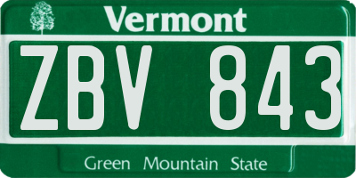 VT license plate ZBV843