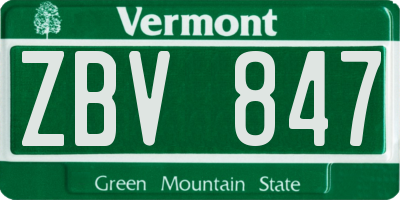 VT license plate ZBV847