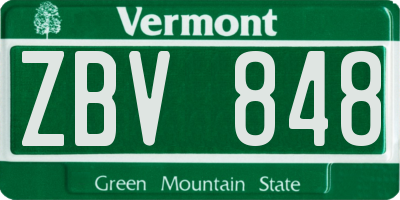 VT license plate ZBV848