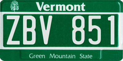VT license plate ZBV851