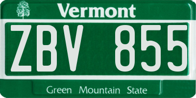 VT license plate ZBV855