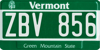 VT license plate ZBV856