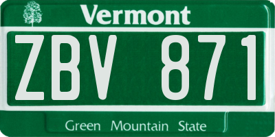 VT license plate ZBV871