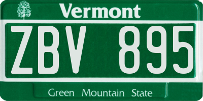 VT license plate ZBV895
