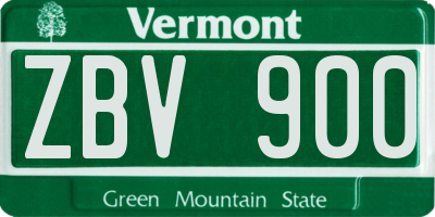 VT license plate ZBV900