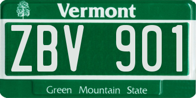 VT license plate ZBV901