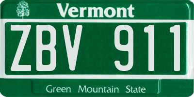 VT license plate ZBV911