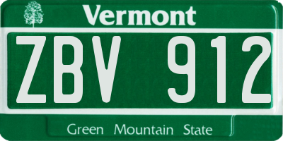 VT license plate ZBV912