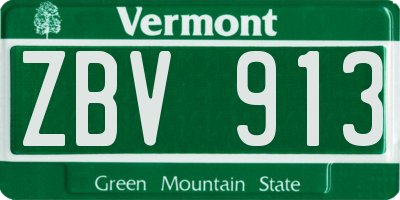 VT license plate ZBV913