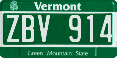 VT license plate ZBV914