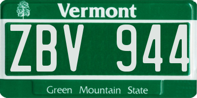 VT license plate ZBV944