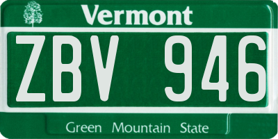 VT license plate ZBV946