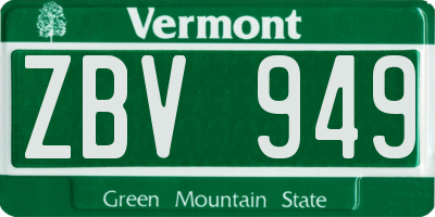 VT license plate ZBV949