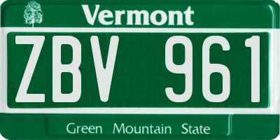 VT license plate ZBV961