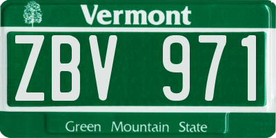 VT license plate ZBV971