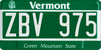 VT license plate ZBV975