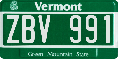 VT license plate ZBV991