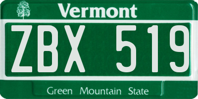 VT license plate ZBX519