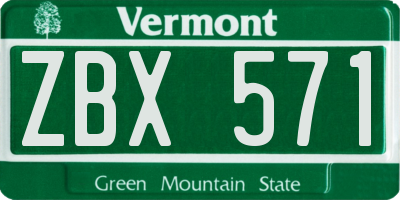 VT license plate ZBX571