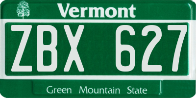 VT license plate ZBX627