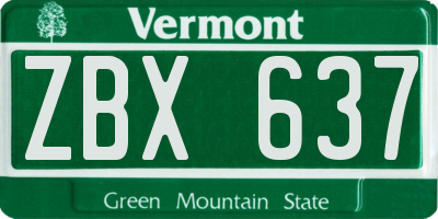VT license plate ZBX637