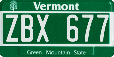 VT license plate ZBX677