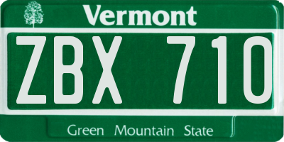 VT license plate ZBX710