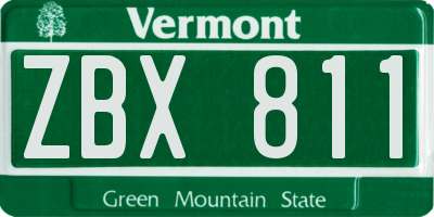 VT license plate ZBX811