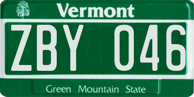 VT license plate ZBY046