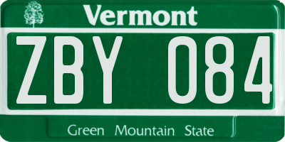 VT license plate ZBY084