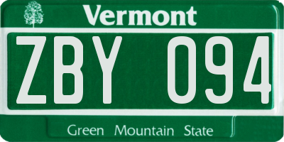 VT license plate ZBY094