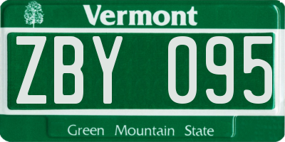 VT license plate ZBY095