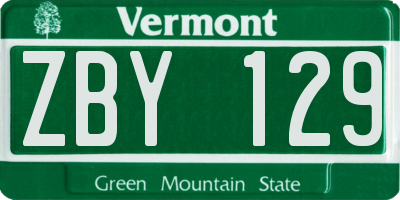 VT license plate ZBY129