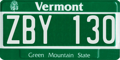 VT license plate ZBY130