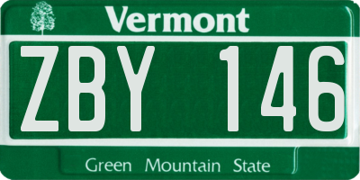 VT license plate ZBY146
